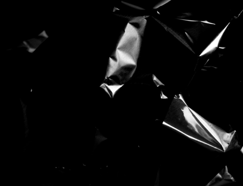 A collection of abstract patterns in black and white. A study with aluminum foil